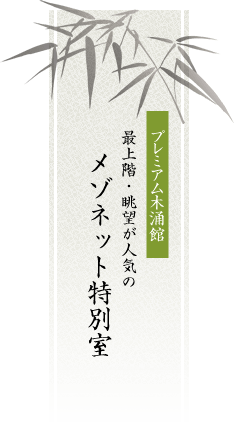 プレミアム木涌館 最上階・眺望が人気のメゾネット特別室